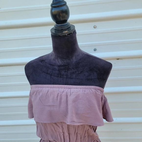 Mossimo supply Women's Romper Off Shoulder Eyelet Cut Strapless Casual Purple XS - Picture 2 of 11